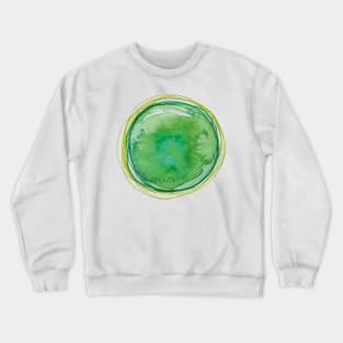 Abstract green watercolor paint illustration texture design Crewneck Sweatshirt